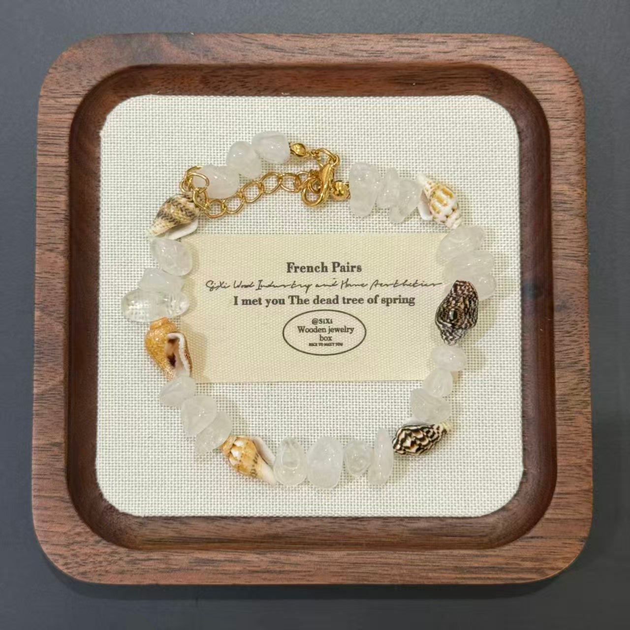 Coastal Vibes Seashell Starfish Bracelet Natural Stone Conch Beaded Bangle