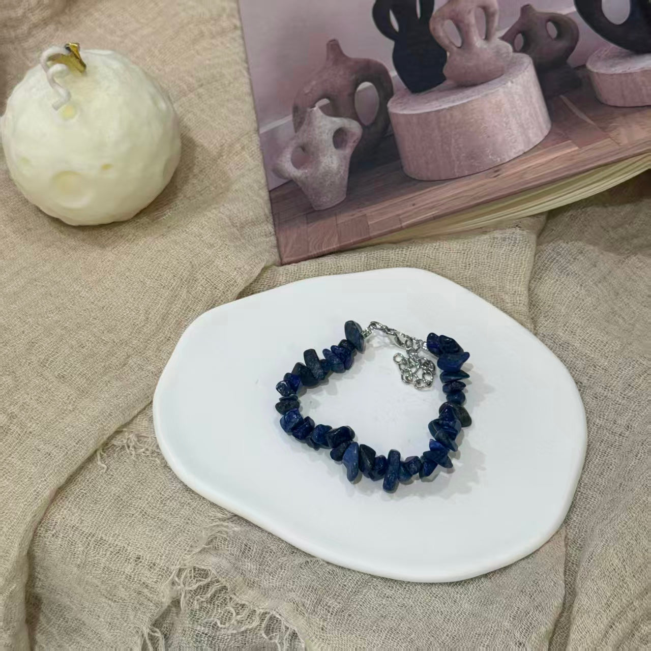 Natural Crystal Chip Bracelet, Irregular Freeform Agate Bangle for Women with Lobster Clasp & Extender Chain