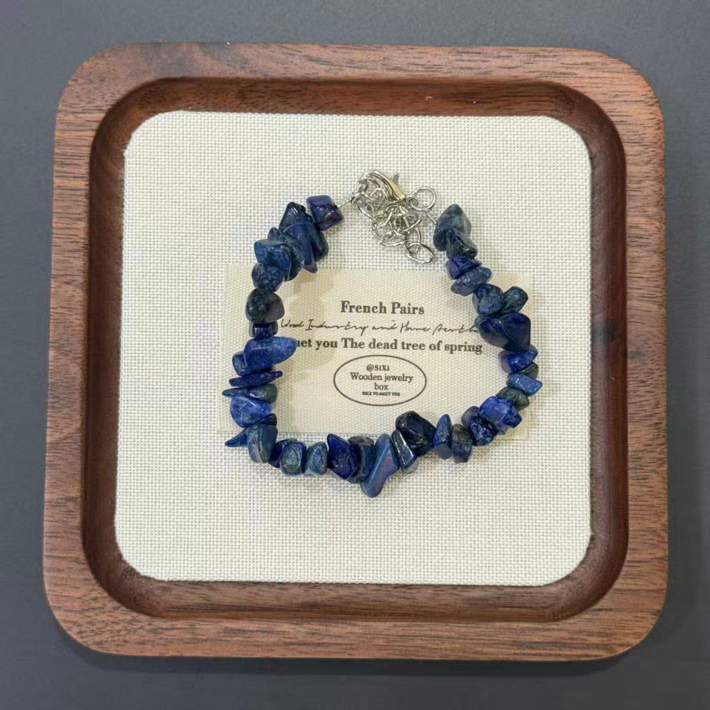 Natural Crystal Chip Bracelet, Irregular Freeform Agate Bangle for Women with Lobster Clasp & Extender Chain