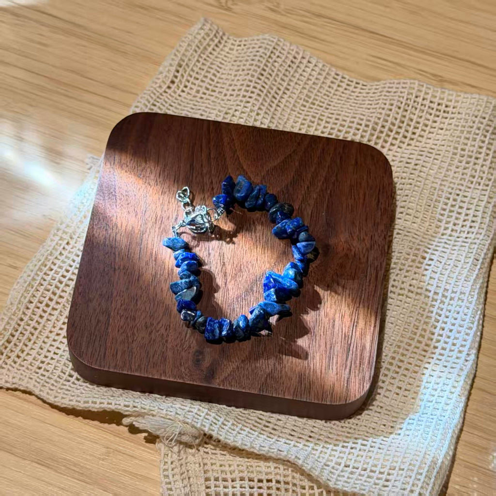 Natural Crystal Chip Bracelet, Irregular Freeform Agate Bangle for Women with Lobster Clasp & Extender Chain