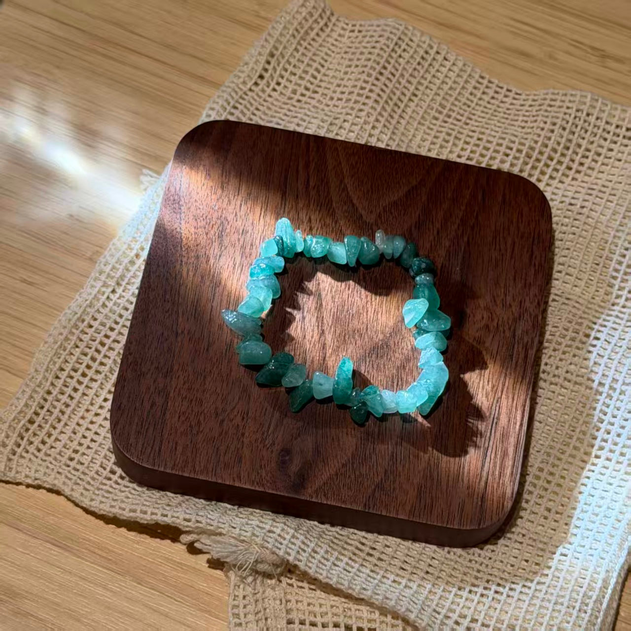 Bohemian Natural Crystal Chip Bracelet, Irregular Freeform Agate Beaded Bangle