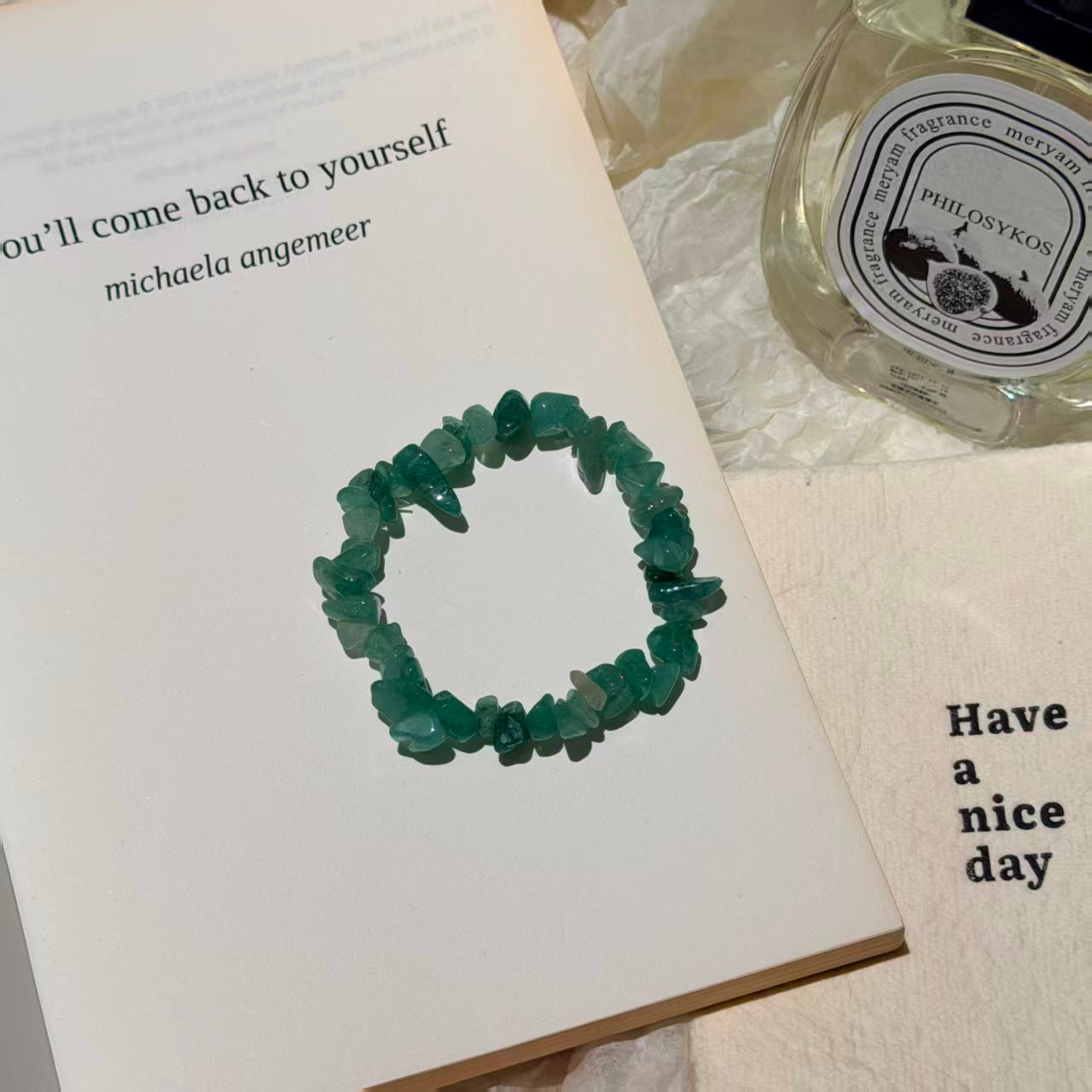 Bohemian Natural Crystal Chip Bracelet, Irregular Freeform Agate Beaded Bangle