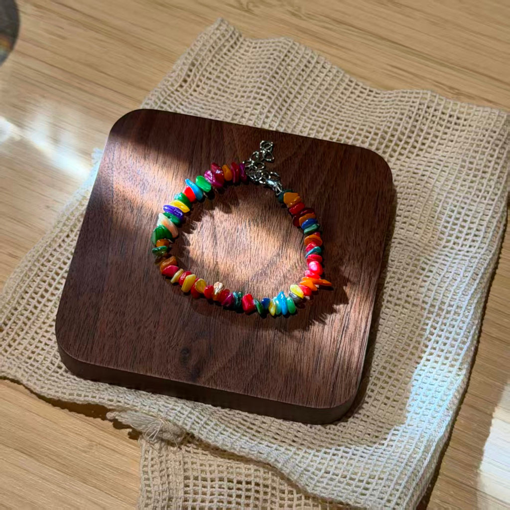 Natural Crystal Chip Bracelet, Irregular Freeform Agate Bangle for Women with Lobster Clasp & Extender Chain